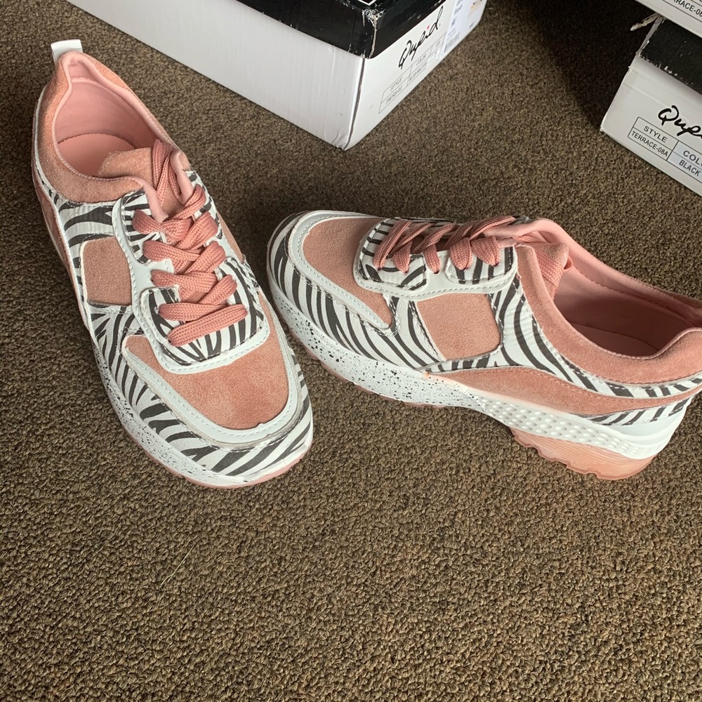 Qupid terrace blush/zebra print‎ sneakers size 7 - Picture 7 of 14